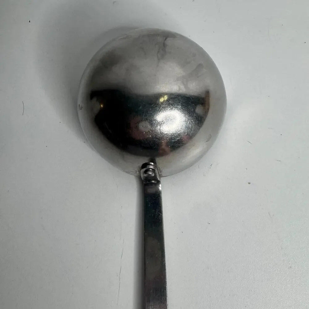 Flat VTG Flint Arrowhead Ladle Stainless Riveted Black Composite Handle USA